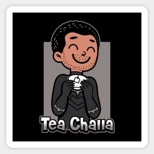 Tea Loving Superhero Cartoon Pun Gift For Tea Lovers Sticker